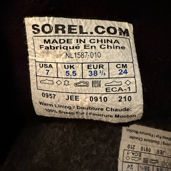 Sorel Joan of Arctic Reserve Black Cowhair Waterproof Winter Boots - Size 7 - Picture 8 of 8